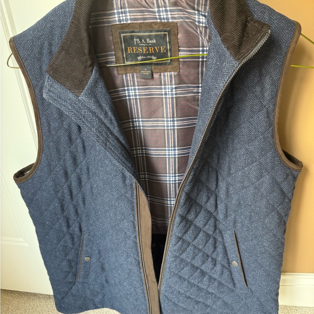 Jos. A. Bank Blue Quilted Men's Vest